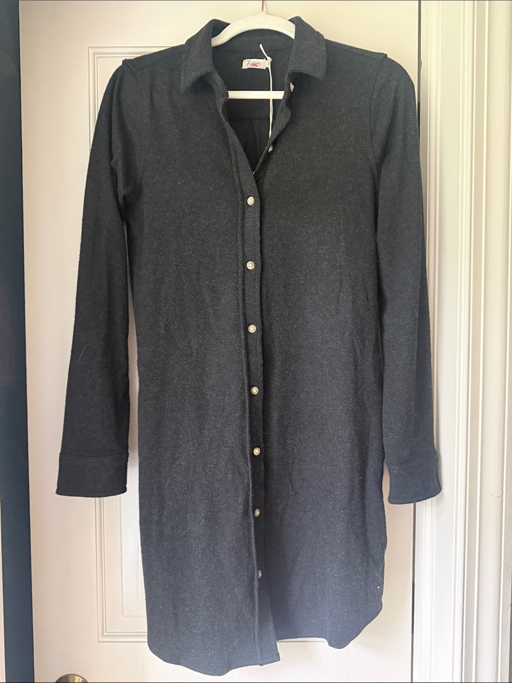 Faherty Charcoal Long Shirt Dress